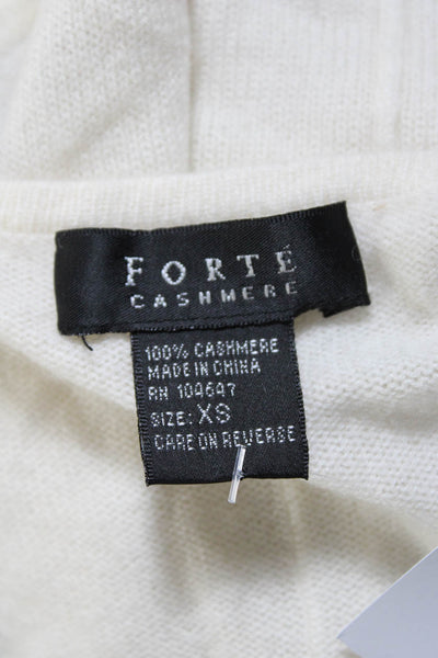 Forte Cashmere Womens Long Sleeves Wrap Cardigan Sweater White Size Extra Small