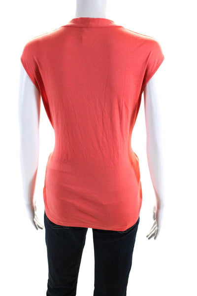 Lafayette 148 New York Womens Cotton Jersey Knit Square Neck Shirt Orange Size M