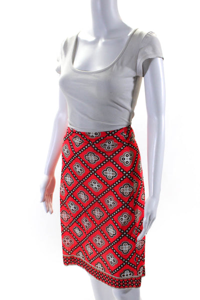 Emilio Pucci Womens Abstract Print Split Hem Straight Skirt Multicolor Size 6T