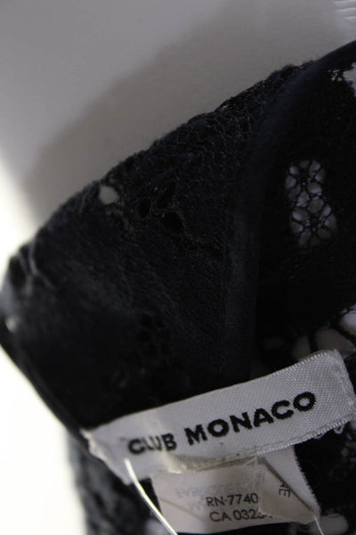 Club Monaco Women's Round Neck Sleeveless Pockets Short Romper Navy Blue Size 2