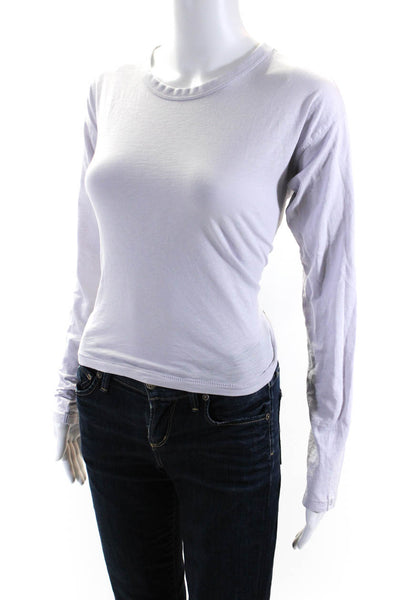 Rag & Bone Women's Round Neck Long Sleeves T-Shirt Purple Size XS
