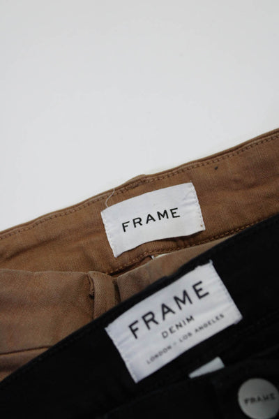 Frame Women's Midrise Five Pocket Skinny Pant Black Brown Size 25 Lot 2