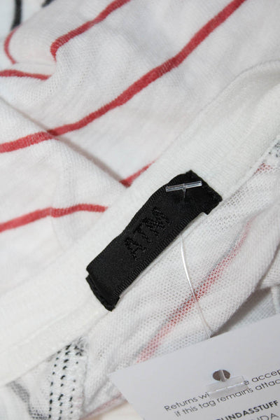 ATM Women's Round Neck Long Sleeves Stripe Cotton T-Shirt Size XS