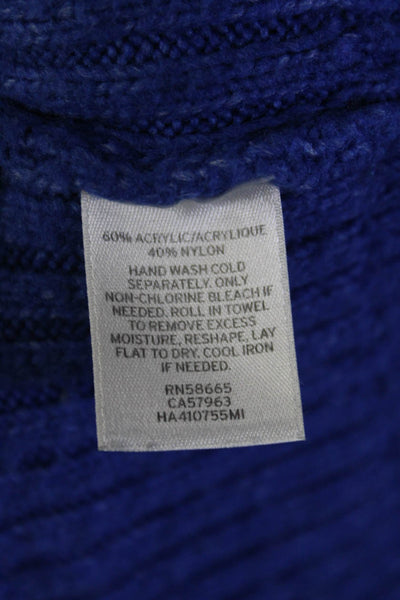 Halogen Womens Blue Ribbed Cardigan Size 10 13162084