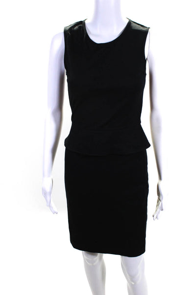 Theory Women's Sleeveless Peplum Sheath Dress Black Size 2