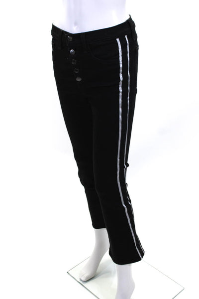 Veronica Beard Women's High Rise Ribbon Trim Bootcut Jeans Black Size 26