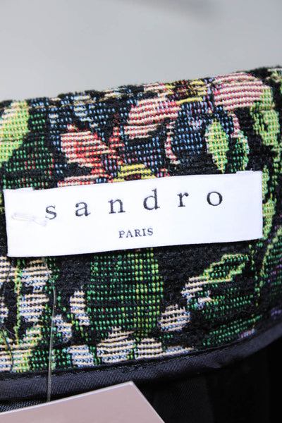 Sandro Womens Multicolor Textured Floral Print Knee Length A-Line Skirt Size 3