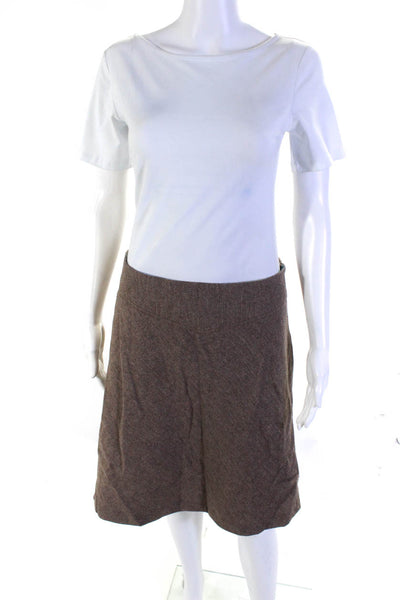 Shadow Lion Women's Zip Closure A-Line Midi Skirt Brown Size S