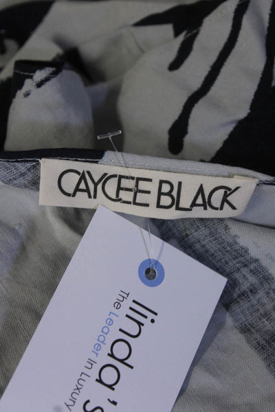 Caycee Black Women's Sleeveless Cutout Back Blouse Gray Abstract Size S