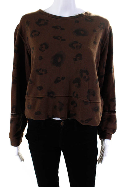 Splendid Womens Corinna Leopard Print Sweatshirt Size 10 14649617