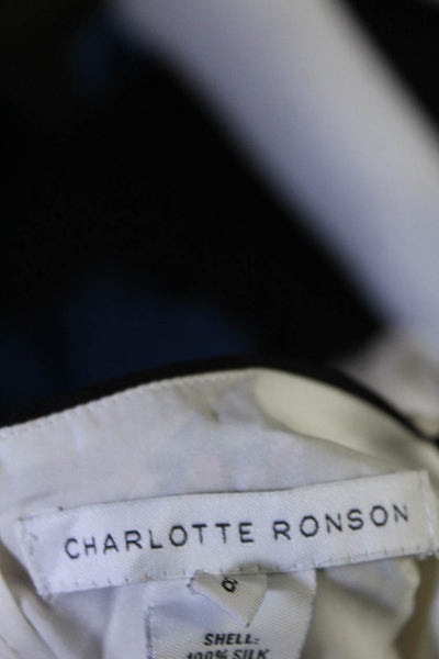 Charlotte Ronson Women's Silk Floral Print A-line Dress White Size 8