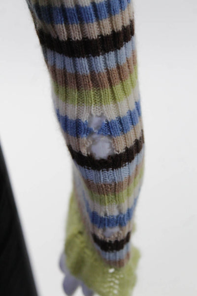 Derek Green Women's Round Neck Long Sleeves Multicolor Stripe Sweater Size S