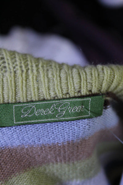 Derek Green Women's Round Neck Long Sleeves Multicolor Stripe Sweater Size S