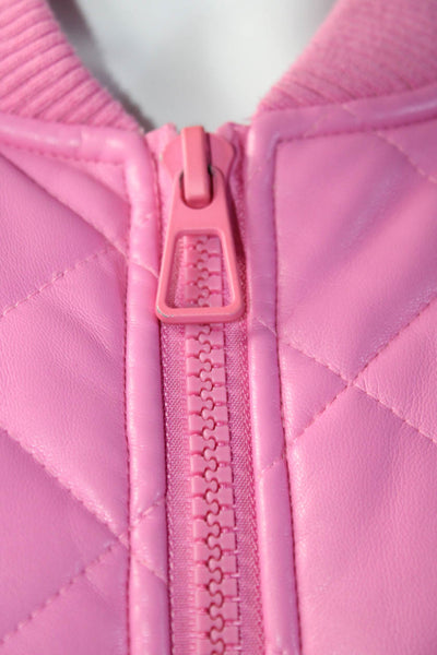 GOOD AMERICAN Womens Pink Better Than Leather Bomber Size 0 14985138