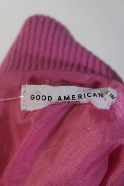 GOOD AMERICAN Womens Pink Better Than Leather Bomber Size 0 14985138