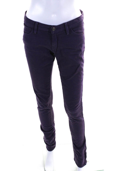 Ksubi Women's Four Pockets Zip Ankle Skinny Pant Purple Size 27