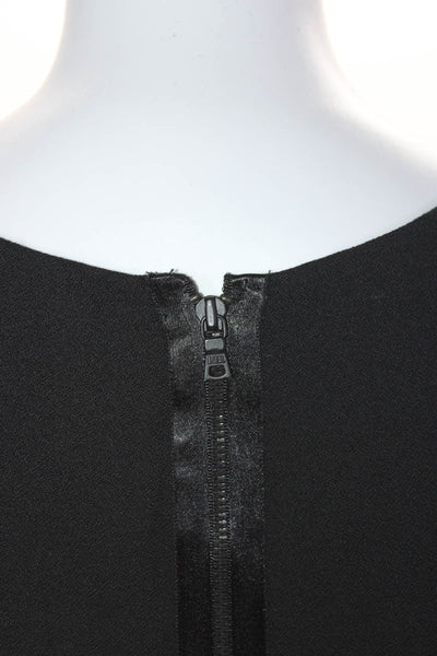 Alice + Olivia Women's Round Neck Sleeveless A-Line Midi Dress Black Size 4