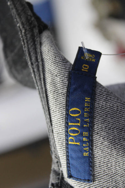 Polo Ralph Lauren Womens Blue Dark Wash V-neck Sleeveless Shift Dress Size 10