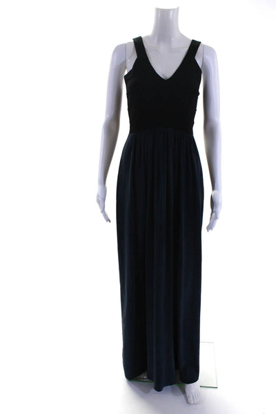 Rebecca Taylor Women's V-Neck Sleeveless Flare Maxi Dress Black Size XS