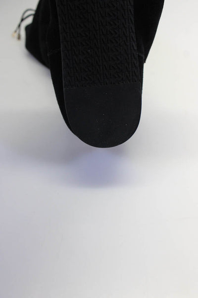 Michael Kors Womens Suede Knee High Low Wedge Boots Black Size 8.5 Medium