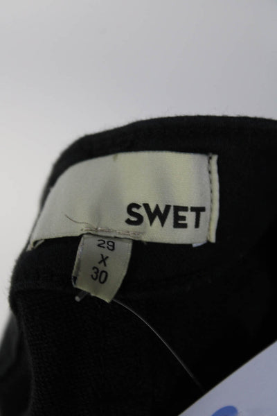 Swet Womens Cotton Blend Five Pocket Mid-Rise Skinny Jeans Black Size 29