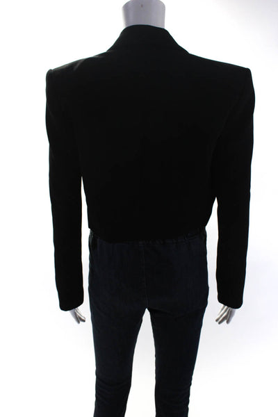 Pinko Womens Open Front Cropped Blazer Jacket Black Size 4