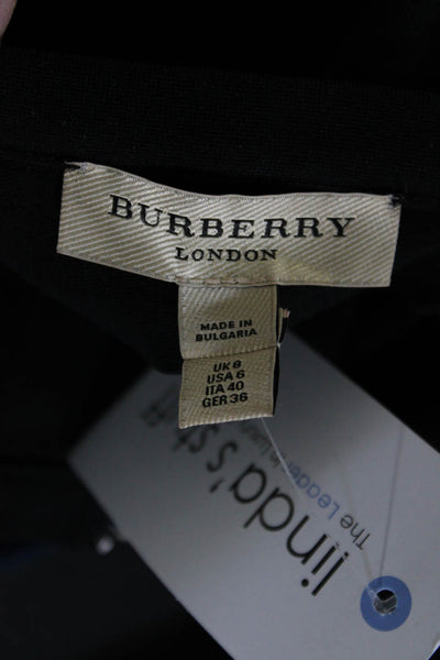 Burberry London Women's Ruffle Trim Skinny Ankle Pants Black Size 6