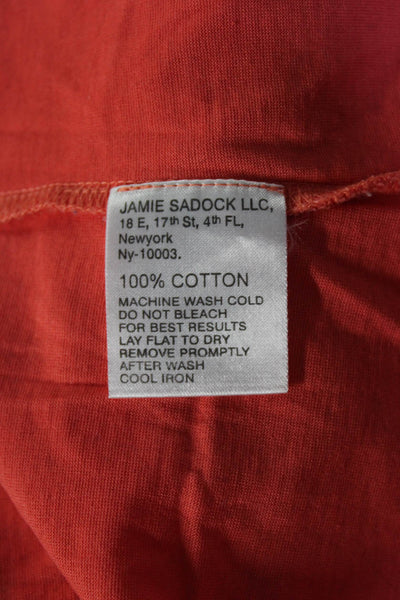 Jamie Sadock Womens Cotton Jersey Knit Wrap Front Sleeveless Top Orange Size M