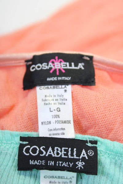 Cosabella Womens Long Sleeve T-Shirt Camisole Tank Top Blue Pink Size L Lot 2