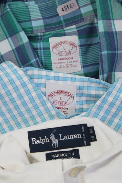 Brooks Brothers Ralph Lauren Mens Button Down Shirts Size Large 16 34 Lot 3