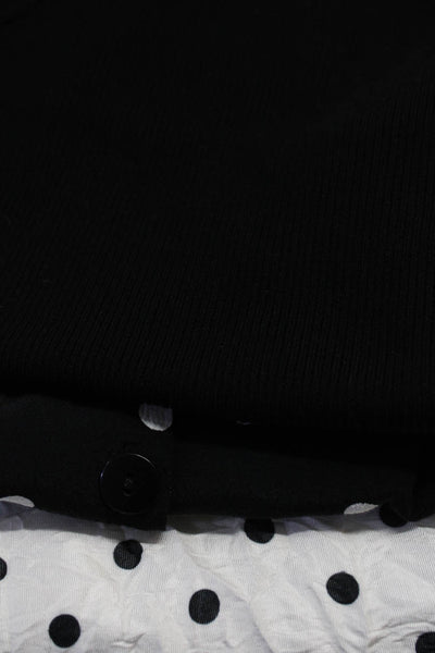 Zara Womens Polka Dot Blouses Tank Top Black White Size Medium Lot 3