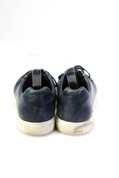 Cole Haan Grand.OS Mens Navy Leather Low Top Fashion Sneakers Shoes Size 9.5M