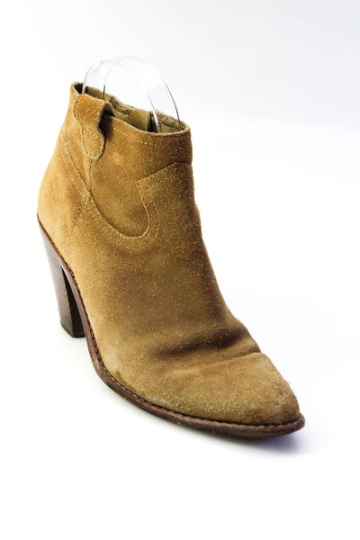 Ash Womens Ivana Cuban Heel Almond Toe Ankle Boots Tan Suede Size 36 6