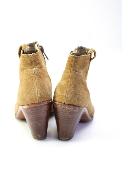 Ash Womens Ivana Cuban Heel Almond Toe Ankle Boots Tan Suede Size 36 6