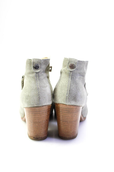 Rag & Bone Womens Cuban Heel Suede Booties Boots Light Gray Size 36 6