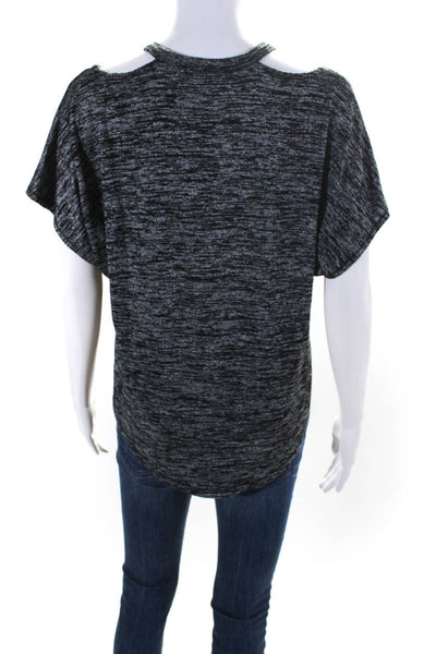 Rag & Bone Jean Womens Jersey Knit Cut Out Crewneck Batwing Shirt Black Size S