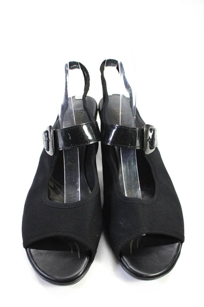 Munro Womens Open Toe Cut Out Mary Jane Slingback Sandals Black Size 10US 40EU