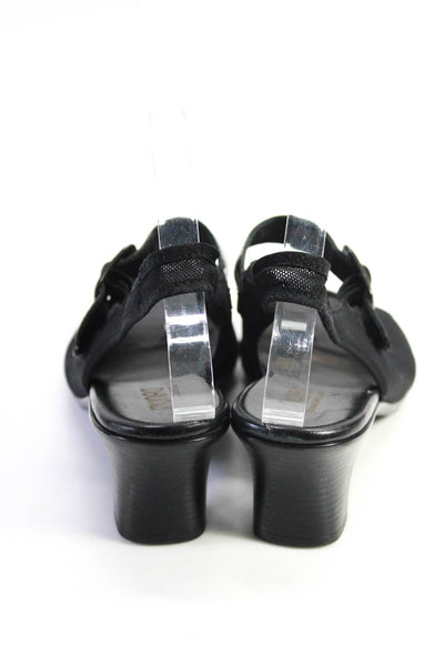 Munro Womens Open Toe Cut Out Mary Jane Slingback Sandals Black Size 10US 40EU