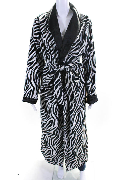 Luca Charles Women's Open Front Collar Line Long Jacket Animal Print Size M