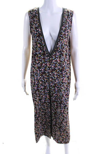 Mother Of Pearl Women's V-Neck Sleeveless Floral Jumpsuit Size M