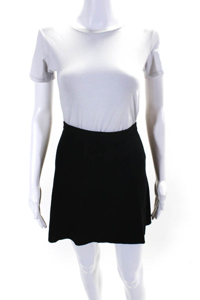 Theory Womens Tight-Knit Unlined Short Casual A-Line Skirt Black Size S