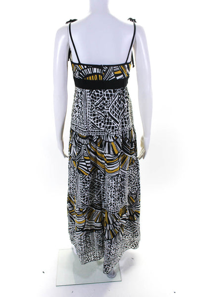 Trina Turk Women's Abstract Print Sleeveless V Neck Maxi Dress Multicolor Size 4