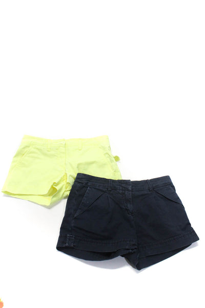 BCBGMAXAZRIA Theory Womens Cotton Casual Shorts Blue Neon Yellow Size 2 0 Lot 2