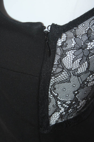 Maje Womens Black Lace Back Trim Scoop Neck Sleeveless Maxi Dress Size 2