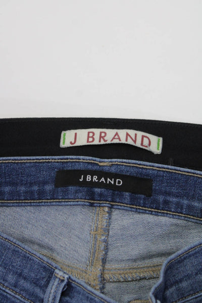 J Brand Womens High Waist Waxed Skinny Jeans Black Blue Size 26 Lot 2