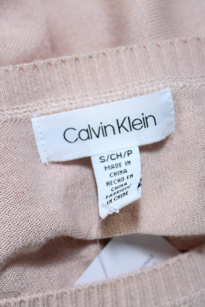 Calvin Klein Women's Long Sleeve Knit Combo Blouse Pink Size S