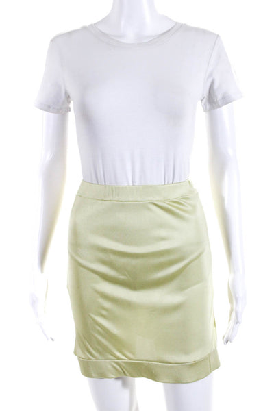 Stella McCartney Women's Elastic Waist A-line Mini Skirt Green Size 40