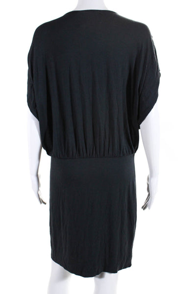 Velvet Women's Short Sleeve V-Neck Blouson Dress Gray Size M