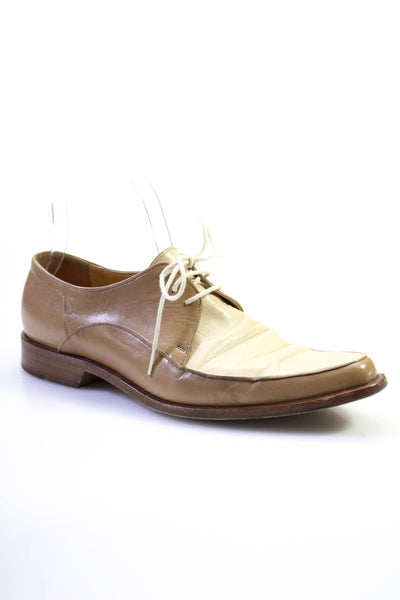 Duccio Del Duca Men's Leather Two-Tone lace Up Dress Shoes Brown Size 8