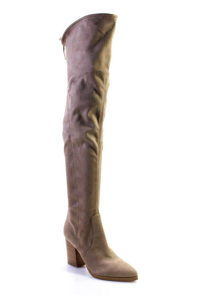 Marc Fisher LTD. Womens Suede Pointed Toe Over The Knee Boots Tan Size 6.5US